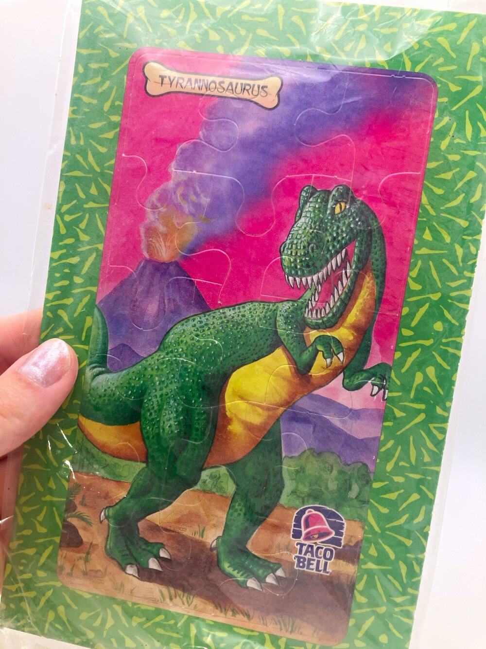 Taco Bell Dinosaur Puzzles Tyrannosaurus Jigsaw Puzzle Sealed 1993 Vintage